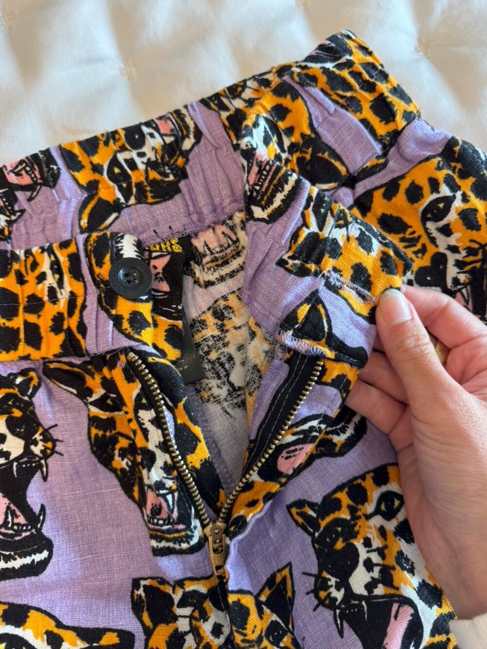 Nooworks Linen Catalina Pant Cheetah Head Size XS - Picture 4 of 5